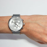  Shop Authentic Calvin Klein High Noon Silver Dial Silver Mesh Bracelet Watch for Men - K8M27126 - Luxxuri