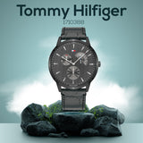 Shop Authentic Tommy Hilfiger Brad Chronograph Quartz Grey Dial Grey Leather Strap Watch For Men - 1710388 - Luxxuri