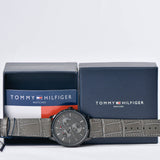  Shop Authentic Tommy Hilfiger Brad Chronograph Quartz Grey Dial Grey Leather Strap Watch For Men - 1710388 - Luxxuri
