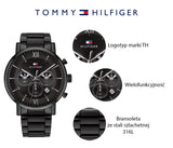  Shop Authentic Tommy Hilfiger Evan Chronograph Quartz Black Dial Black Steel Strap Watch For Men - 1710410 - Luxxuri