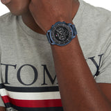  Shop Authentic Tommy Hilfiger Luca Chronograph Grey Dial Blue Steel Strap Watch For Men - 1710493 - Luxxuri