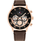  Shop Authentic Tommy Hilfiger Legend Analog Black Dial Brown Leather Strap Watch For Men - 1710566 - Luxxuri