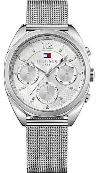  Shop Authentic Tommy Hilfiger Mia Silver Dial Silver Mesh Bracelet Watch for Men - 1781628 - Luxxuri