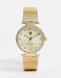 Shop Authentic Tommy Hilfiger Lynn Quartz Gold Dial Gold Mesh Bracelet Watch For Women - 1781864 - Luxxuri