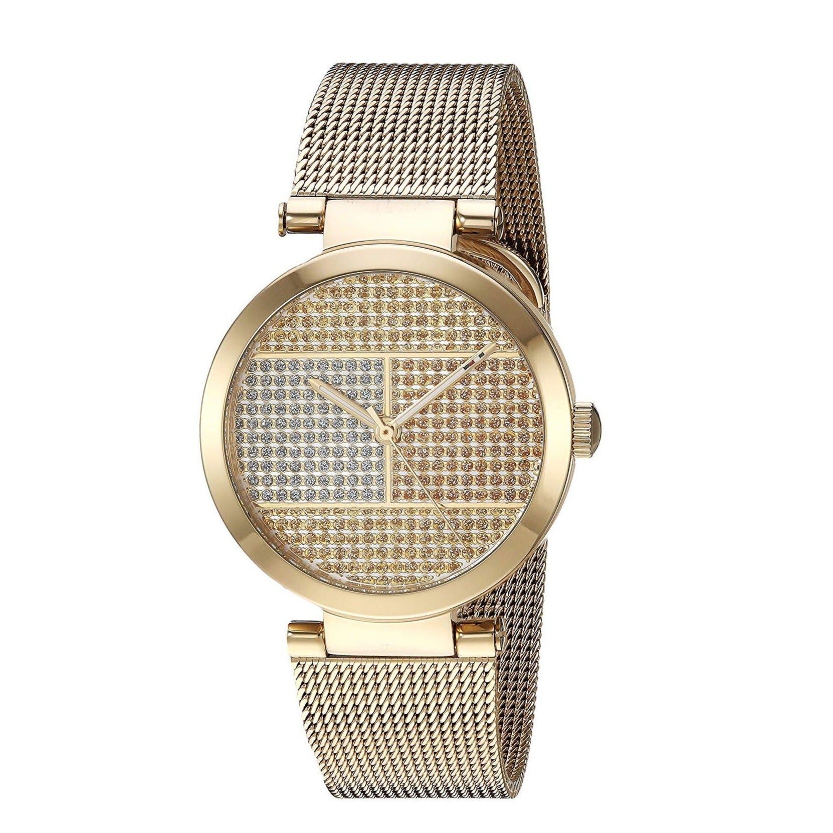  Shop Authentic Tommy Hilfiger Lynn Quartz Gold Dial Gold Mesh Bracelet Watch For Women - 1781867 - Luxxuri