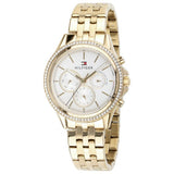  Shop Authentic Tommy Hilfiger Ari Multifunction Diamonds Silver Dial Gold Steel Strap Watch for Women - 1781977 - Luxxuri