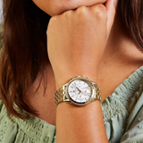  Shop Authentic Tommy Hilfiger Ari Multifunction Diamonds Silver Dial Gold Steel Strap Watch for Women - 1781977 - Luxxuri