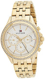  Shop Authentic Tommy Hilfiger Ari Multifunction Diamonds Silver Dial Gold Steel Strap Watch for Women - 1781977 - Luxxuri