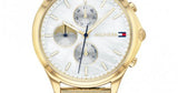  Shop Authentic Tommy Hilfiger Whitney Chronograph Quartz Mother of Pearl White Dial Gold Steel Strap Watch For Women - 1782121 - Luxxuri