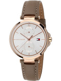  Shop Authentic Tommy Hilfiger Angela Quartz Silver Dial Brown Leather Strap Watch for Women - 1782125 - Luxxuri