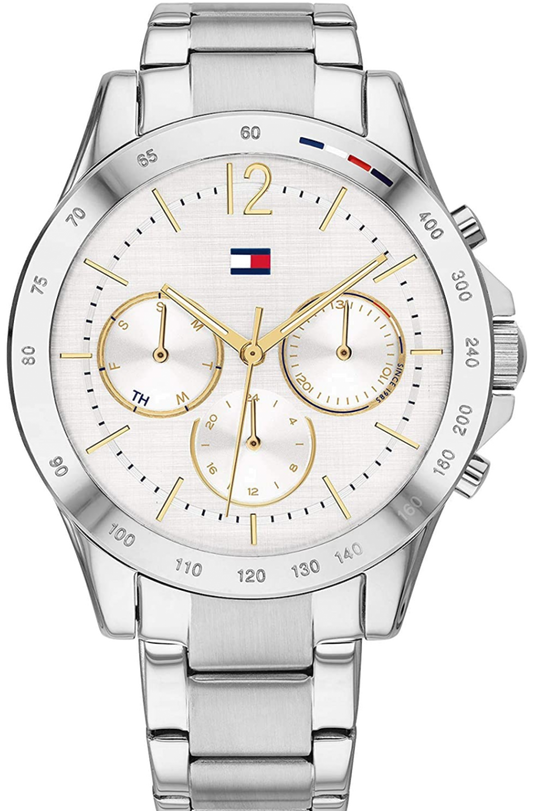 Tommy Hilfiger Haven Multifunction Chronograph White Dial Silver Steel Strap Watch For Women - 1782194