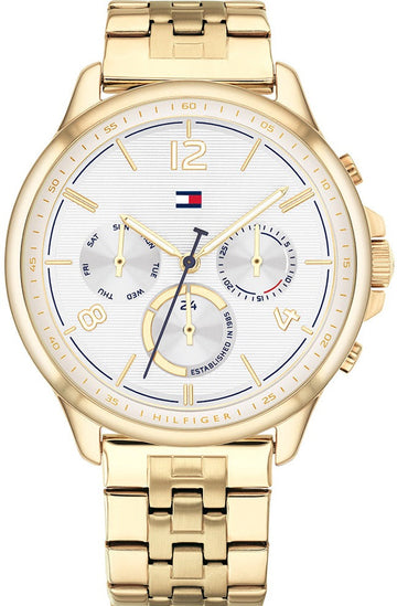  Shop Authentic Tommy Hilfiger Harper Chronograph White Dial Gold Steel Strap Watch For Women - 1782223 - Luxxuri