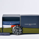  Shop Authentic Tommy Hilfiger Drew Black Dial Green Rubber Strap Watch for Men - 1791065 - Luxxuri