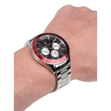  Shop Authentic Tommy Hilfiger Luke Chronograph Black Dial Silver Steel Strap Watch for Men - 1791122 - Luxxuri