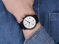Tommy Hilfiger Jake Multi Function Quartz White Dial Black Leather Strap Watch for Men - 1791235