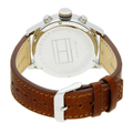 Tommy Hilfiger Jackson Multi-Function Silver Dial Brown Leather Strap Watch for Men - 1791239