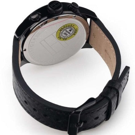  Shop Authentic Tommy Hilfiger Jackson Quartz Blue Dial Black Leather Strap Watch for Men - 1791241 - Luxxuri