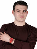 Shop Authentic Tommy Hilfiger Denim Quartz Red Dial Red Rubber Strap Watch for Men - 1791323 - Luxxuri