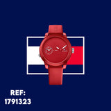  Shop Authentic Tommy Hilfiger Denim Quartz Red Dial Red Rubber Strap Watch for Men - 1791323 - Luxxuri