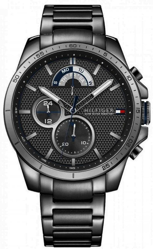  Shop Authentic Tommy Hilfiger Decker Quartz Black Dial Black Steel Strap Watch for Men - 1791347 - Luxxuri
