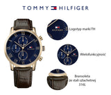  Shop Authentic Tommy Hilfiger Kane Chronograph Blue Dial Brown Leather Strap Watch for Men - 1791399 - Luxxuri