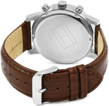  Shop Authentic Tommy Hilfiger Kane Chronograph White Dial Brown Leather Strap Watch for Men - 1791400 - Luxxuri