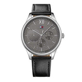  Shop Authentic Tommy Hilfiger Damon Multifunction Black Dial Black Leather Strap Watch for Men - 1791417 - Luxxuri
