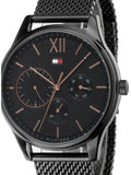  Shop Authentic Tommy Hilfiger Damon Quartz Black Dial Black Mesh Bracelet Watch for Men - 1791420 - Luxxuri