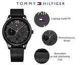 Shop Authentic Tommy Hilfiger Damon Quartz Black Dial Black Mesh Bracelet Watch for Men - 1791420 - Luxxuri
