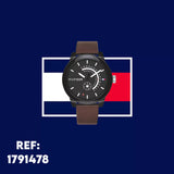  Shop Authentic Tommy Hilfiger Denim Black Dial Brown Leather Strap Watch for Men - 1791478 - Luxxuri