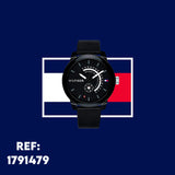  Shop Authentic Tommy Hilfiger Denim Quartz Black Dial Black Leather Strap Watch for Men - 1791479 - Luxxuri