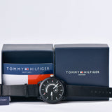 Shop Authentic Tommy Hilfiger Denim Quartz Black Dial Black Leather Strap Watch for Men - 1791479 - Luxxuri