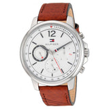  Shop Authentic Tommy Hilfiger Landon Chronograph White Dial Brown Leather Strap Watch for Men - 1791531 - Luxxuri