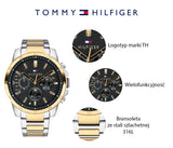  Shop Authentic Tommy Hilfiger Decker Chronograph Black Dial Two Tone Steel Strap Watch for Men - 1791559 - Luxxuri