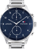  Shop Authentic Tommy Hilfiger Chase Multifunction Blue Dial Silver Steel Strap Watch for Men - 1791575 - Luxxuri