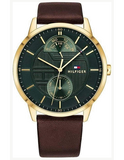  Shop Authentic Tommy Hilfiger Hunter Green Dial Brown Leather Strap Watch for Men - 1791607 - Luxxuri