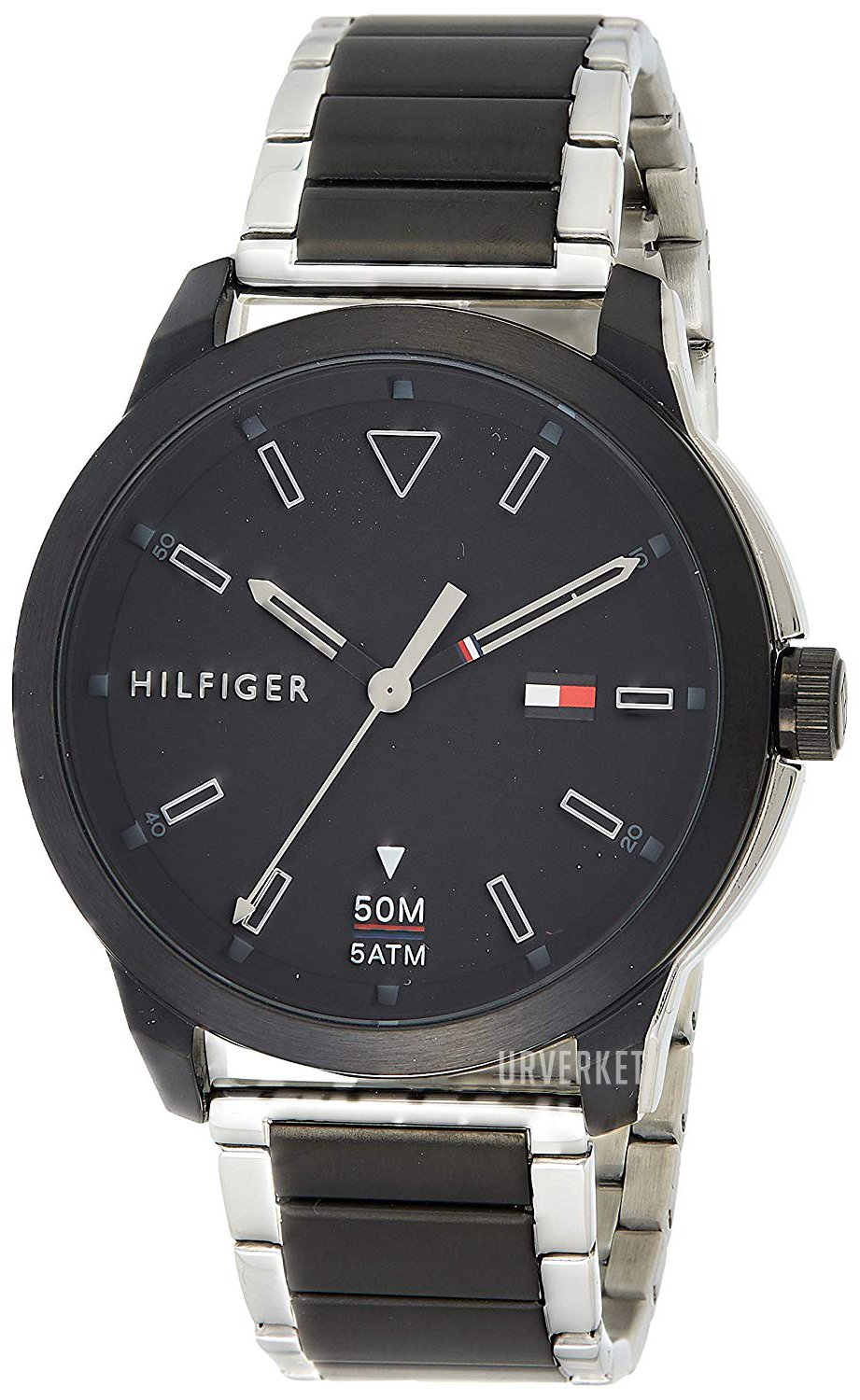  Shop Authentic Tommy Hilfiger Sneaker Quartz Black Dial Two Tone Steel Strap Watch for Men - 1791619 - Luxxuri