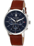  Shop Authentic Tommy Hilfiger Kyle Multifunction Blue Dial Brown Leather Strap Watch for Men - 1791629 - Luxxuri