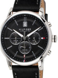  Shop Authentic Tommy Hilfiger Kyle Quartz Black Dial Black Leather Strap Watch for Men - 1791630 - Luxxuri