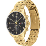  Shop Authentic Tommy Hilfiger West Chronograph Quartz Black Dial Gold Steel Strap Watch For Men - 1791708 - Luxxuri