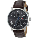 Shop Authentic Tommy Hilfiger Aiden Quartz Black Dial Brown Leather Strap Watch for Men - 1791309 - Luxxuri