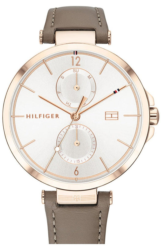  Shop Authentic Tommy Hilfiger Angela Quartz Silver Dial Brown Leather Strap Watch for Women - 1782125 - Luxxuri