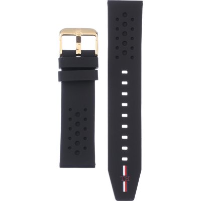  Shop Authentic Tommy Hilfiger Jeans Digital Analog Gold Dial Black Rubber Strap Watch For Women  - 1791762 - Luxxuri
