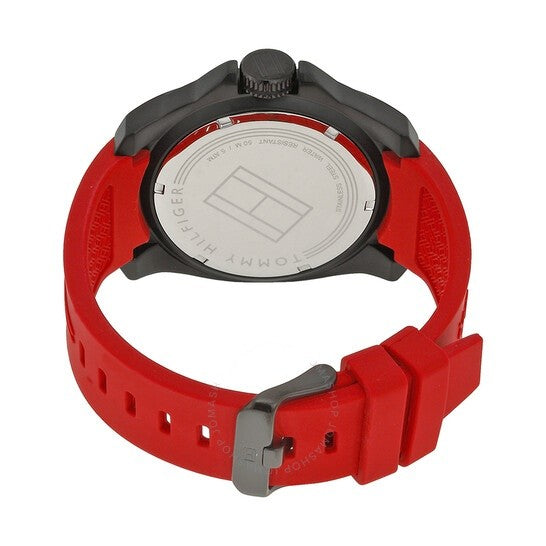  Shop Authentic Tommy Hilfiger Windsurf Black Dial Red Rubber Strap Watch for Men - 1791112 - Luxxuri