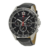  Shop Authentic Tommy Hilfiger Luke Quartz Black Dial Black Leather Strap Watch for Men - 1791117 - Luxxuri