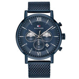  Shop Authentic Tommy Hilfiger Evan Blue Dial Blue Mesh Bracelet Watch for Men - 1710397 - Luxxuri