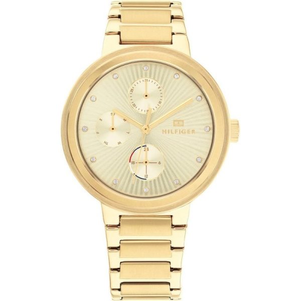  Shop Authentic Tommy Hilfiger Joy Analog Gold Dial Gold Steel Strap Watch For Women - 1782536 - Luxxuri