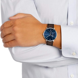  Shop Authentic Tommy Hilfiger Cooper Blue Dial Brown Leather Strap Watch for Men - 1791508 - Luxxuri