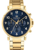  Shop Authentic Tommy Hilfiger Daniel Chronograph Blue Dial Gold Steel Strap Watch for Men - 1710384 - Luxxuri