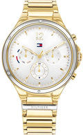  Shop Authentic Tommy Hilfiger Eve Chronograph Quartz White Dial Gold Steel Strap Watch For Women - 1782278 - Luxxuri